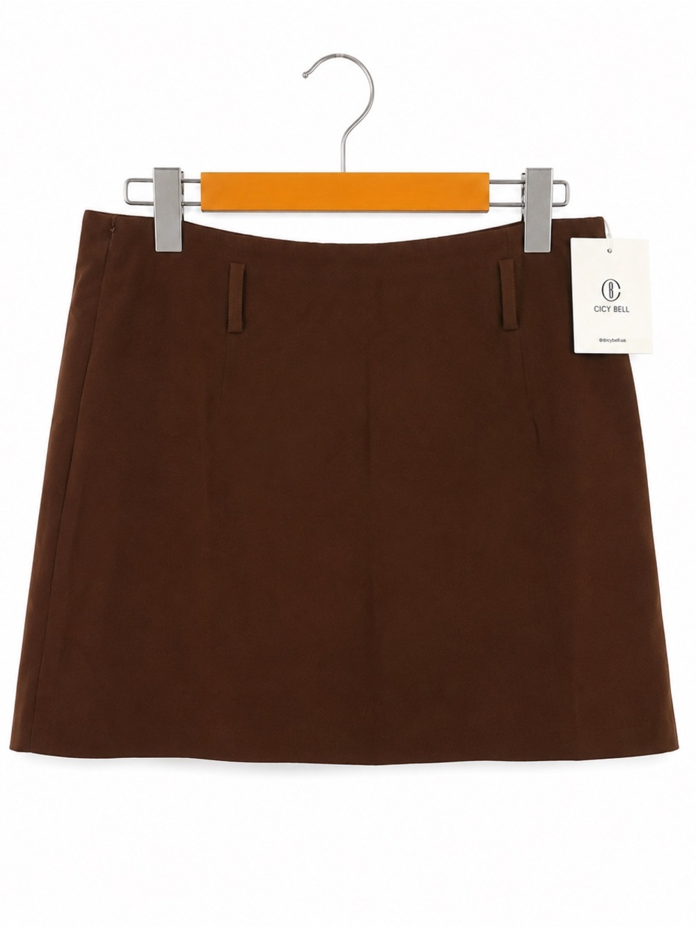 Cicy Bell NWT Brown Mini Skirt Size Large Office Career Preppy